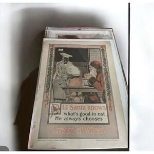 1920 Cream Of Wheat Old Santa Knows Christmas Bird Art Advertisement Cereal